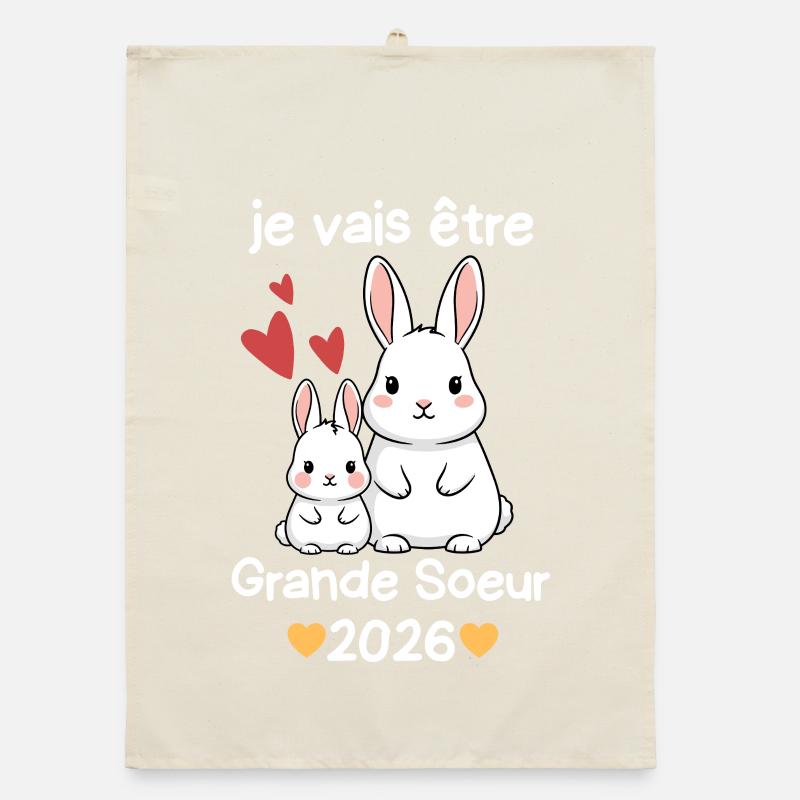 Zukünftige große Schwester 2026 Ich werde eine große Schwester sein Organic Geschirrtuch