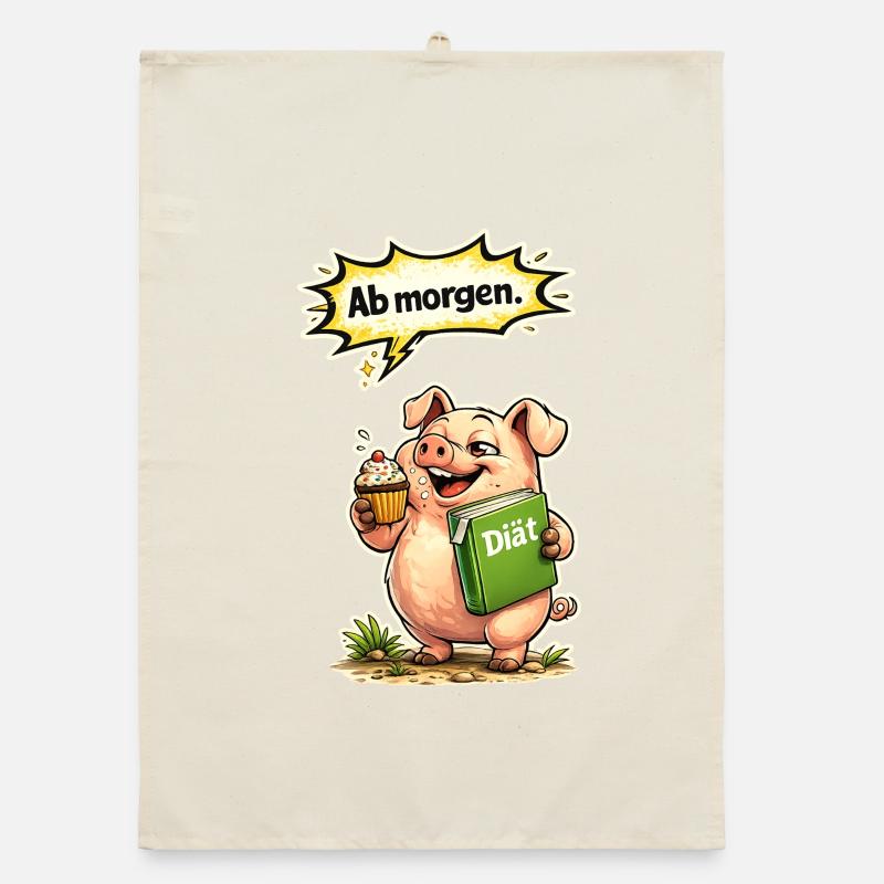 Lustiges Schwein Diät Spruch Geschenk Organic Geschirrtuch