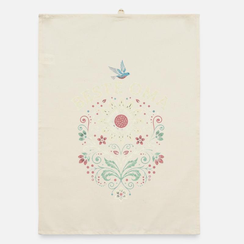 Beste Oma Blumen Geschenk für Großmutter Muttertag Organic Geschirrtuch