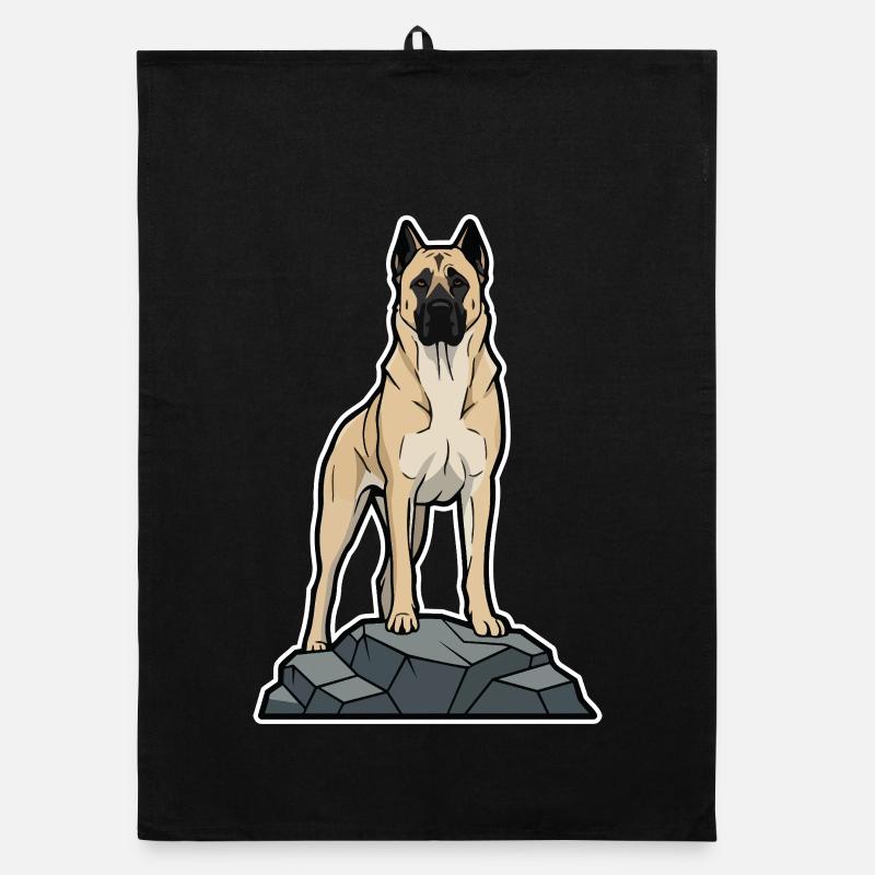 Anatolian Shepherd Dog on Protective Rock Organic dish towel