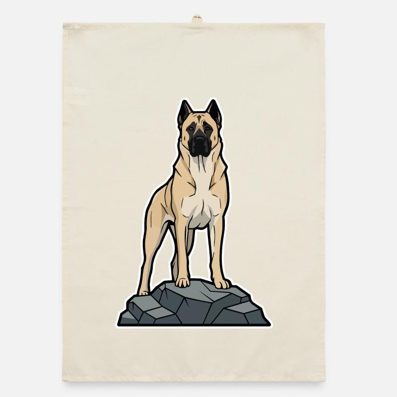 Anatolian Shepherd Dog on Protective Rock Organic dish towel