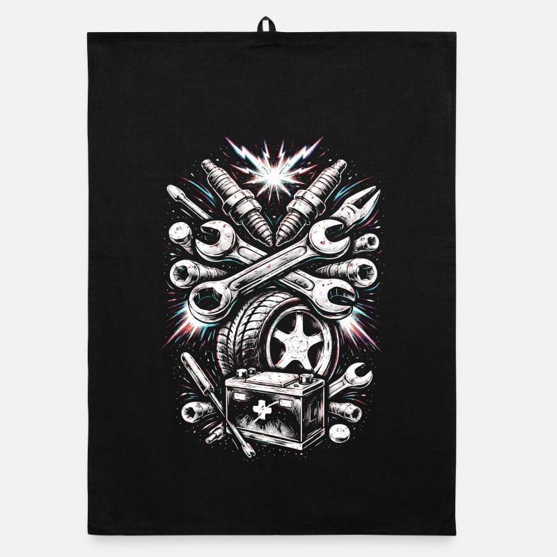 Workshop Screwdriver Car Battery Design Organic dish towel