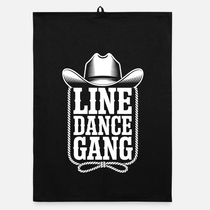 Line Dance Gang Western Organic dish towel