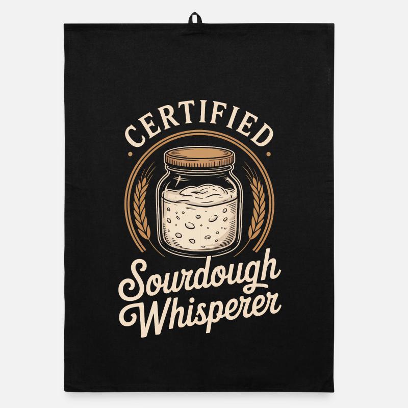 Sourdough Whisperer Jar Badge Organic dish towel
