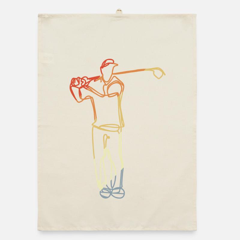 Golfer Vintage Look Organic Geschirrtuch