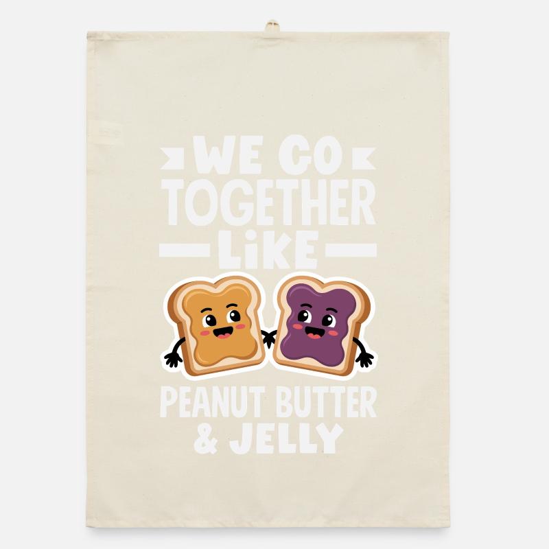 Erdnussbutter & Marmelade Partnerlook Design Organic Geschirrtuch