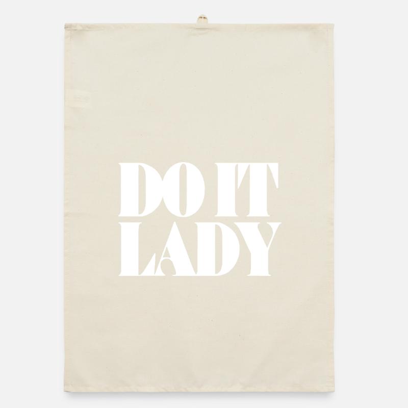 Do It Lady - White Organic dish towel
