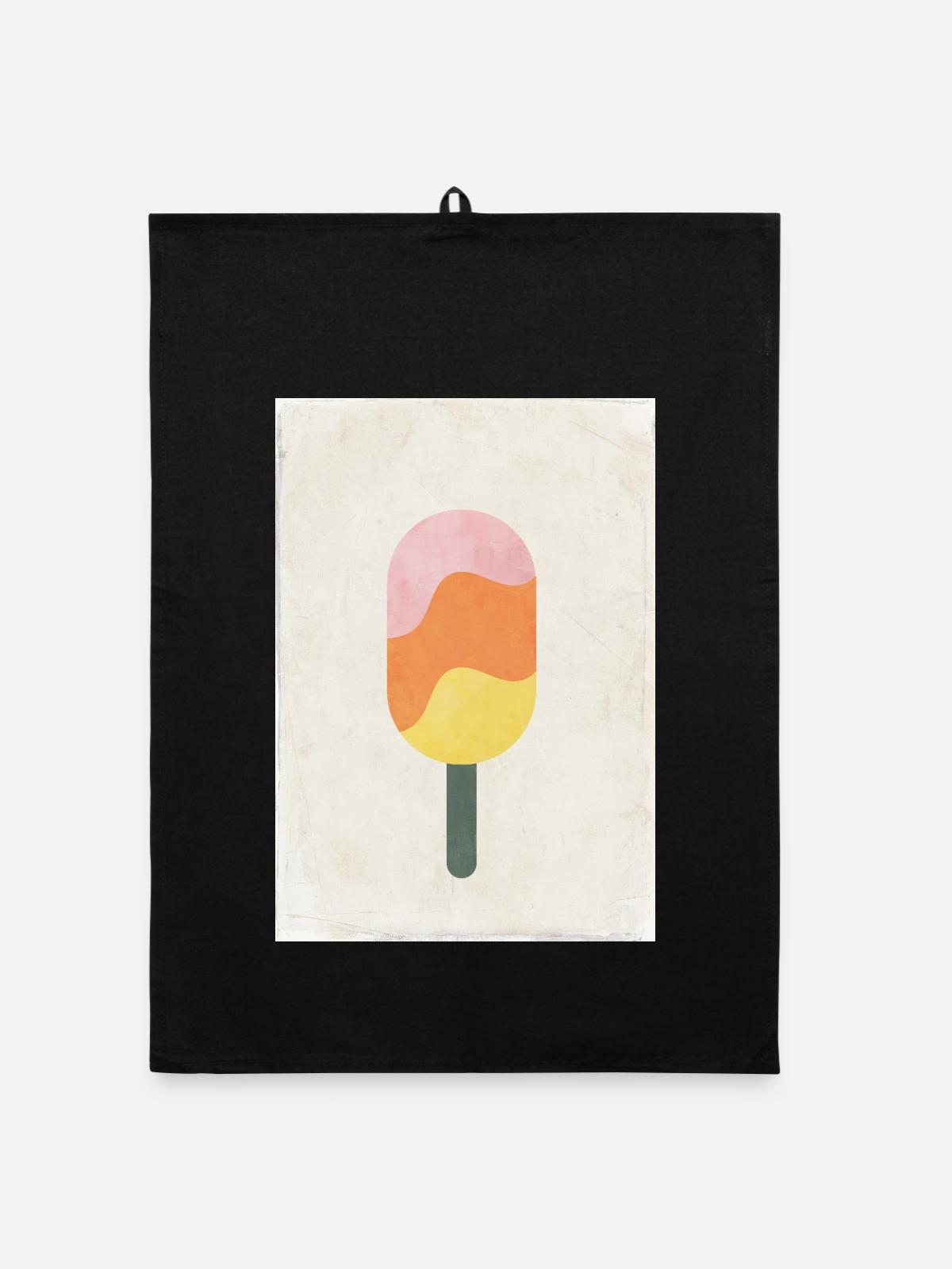 Eis - Organic Geschirrtuch - Schwarz - Vorne