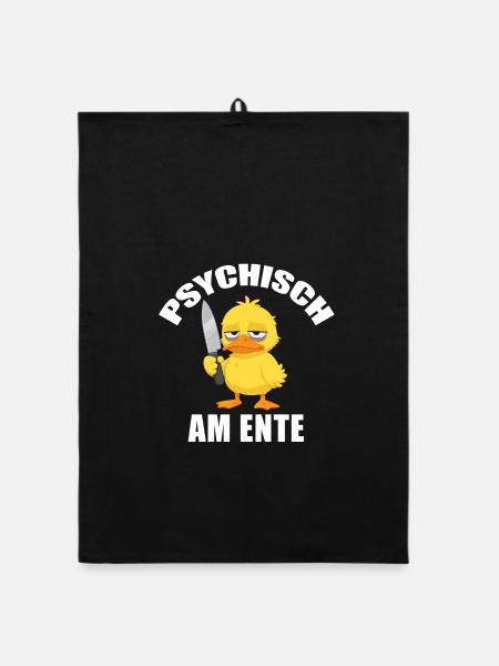 Psychisch am Ente - Organic Geschirrtuch - Schwarz