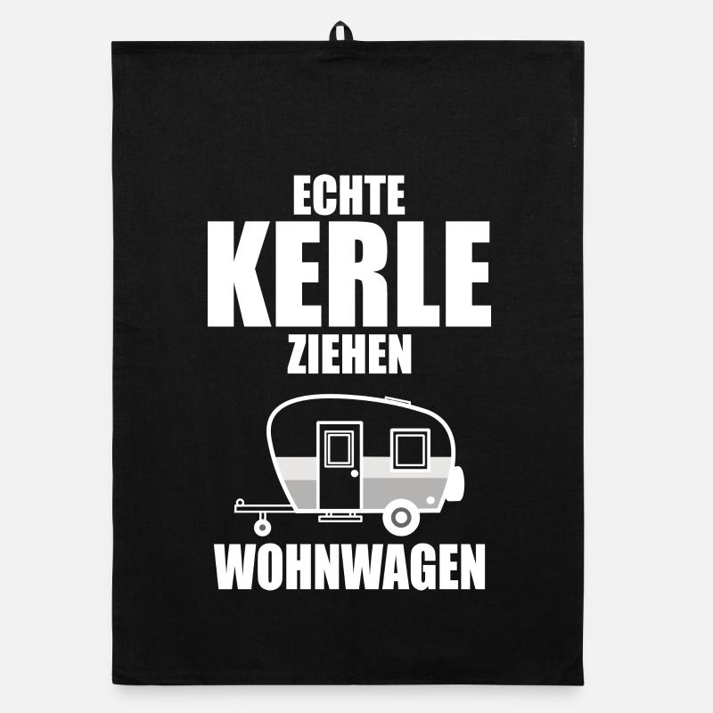 Camper und Camping Echte Kerle ziehen Wohnwagen Organic Geschirrtuch