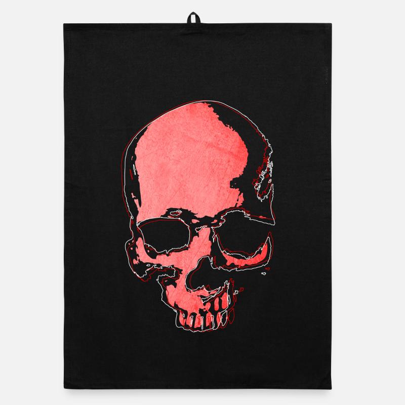Red skull Organic dish towel