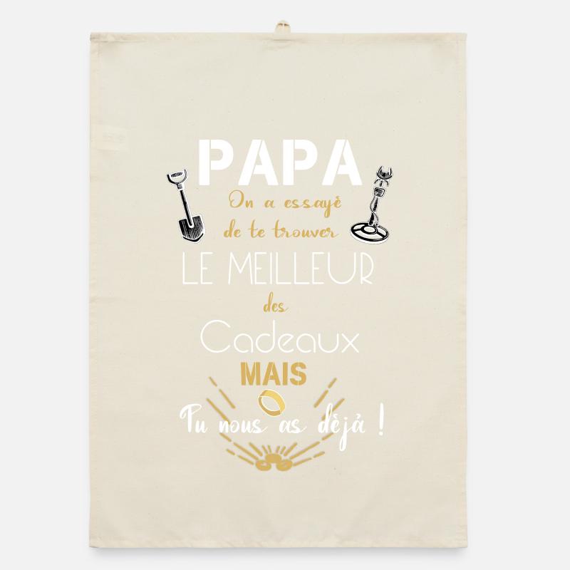 Idée cadeau papa fan de détection Torchon bio
