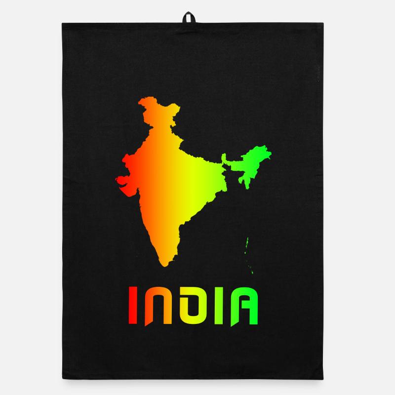 India maps Rainbow Design/ Gift Organic dish towel