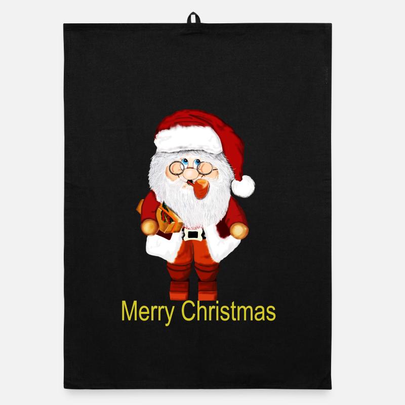 Weihnachtsmann mit Geschenkpaket Organic Geschirrtuch
