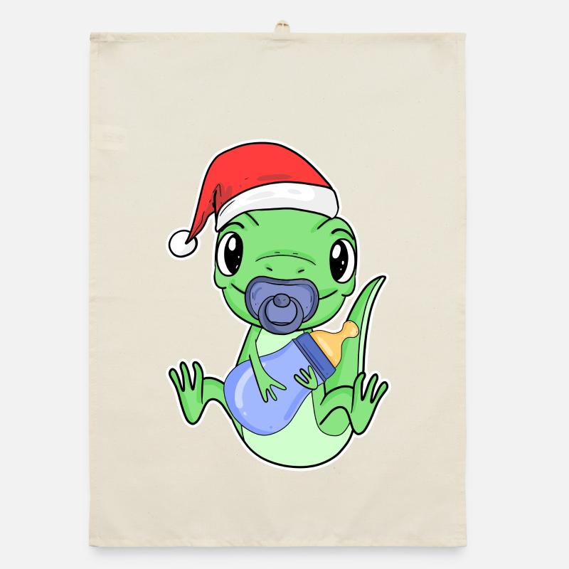 Lizard Baby Christmas Organic dish towel