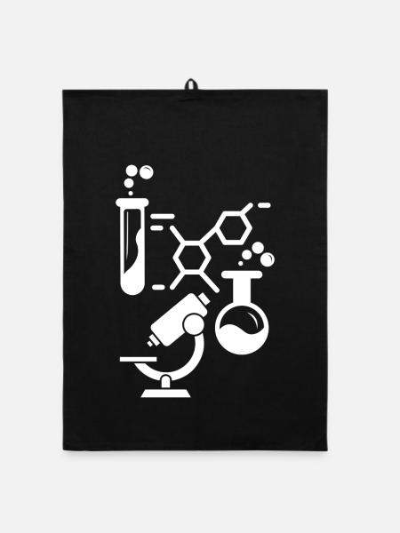 Laborchemie Neon-Linien - Organic Geschirrtuch - Schwarz - Vorne
