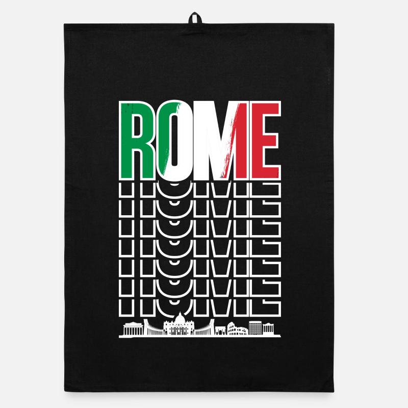 Répétition du mot-symbole Rome Torchon bio
