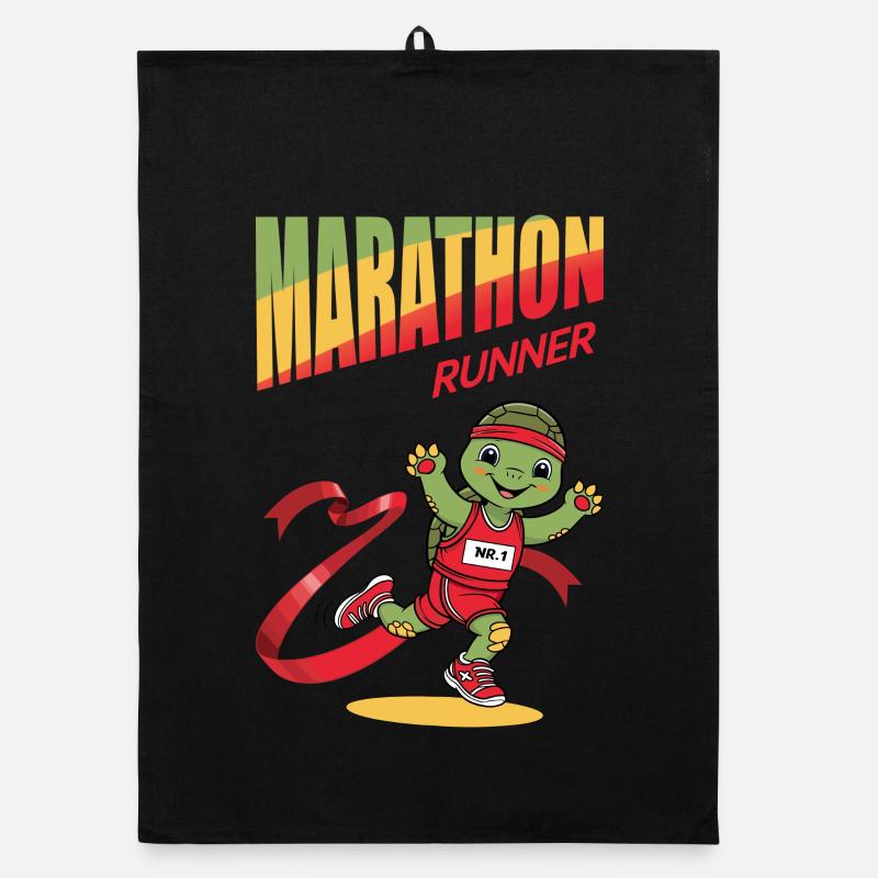 Turtle Marathon Runner Organic dish towel