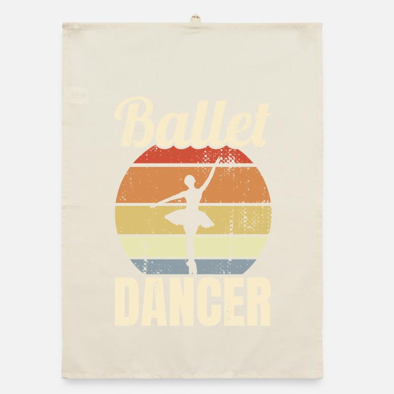 Vintage Ballet Dancer Organic dish towel