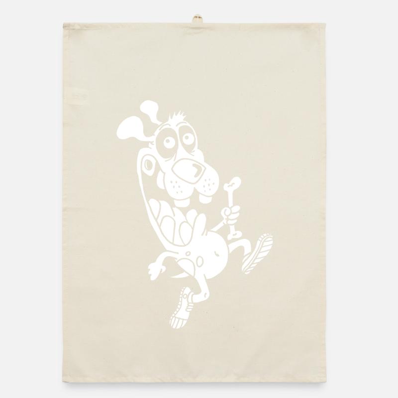 Course de relais pour un chien blanc Torchon bio