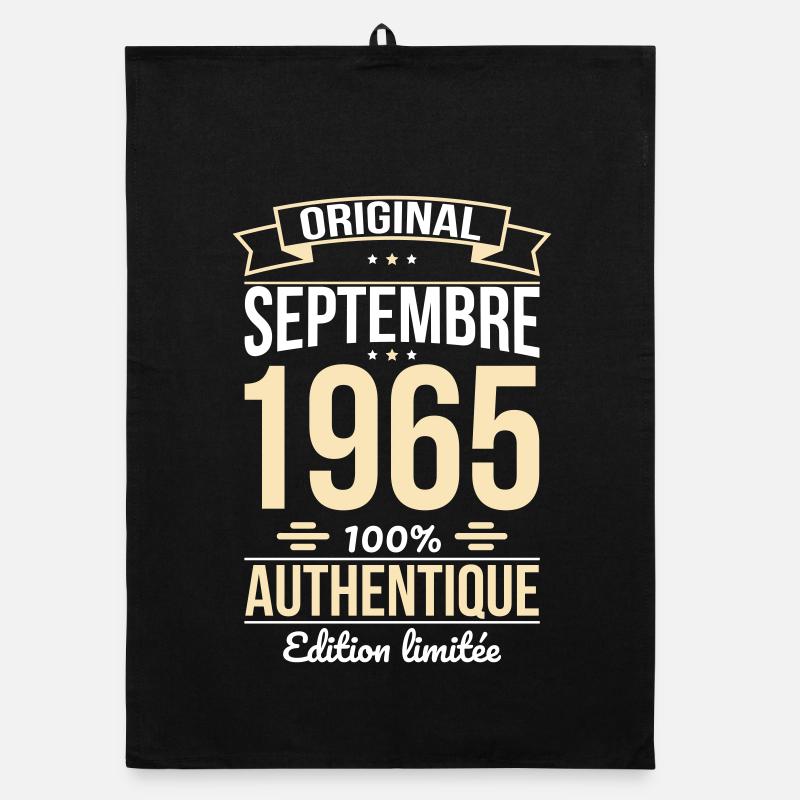 60th Birthday - Original - September 1965 Organic dish towel