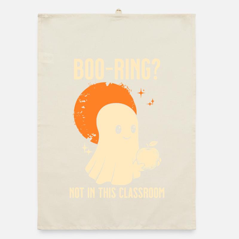 Funny Teacher Skeleton Halloween Classroom Organic dish towel