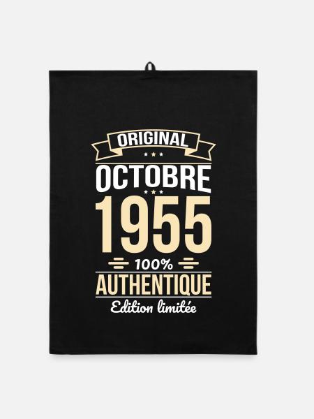 Anniversaire 70 ans - Original - Octobre 1955 - Torchon bio - noir - Devant