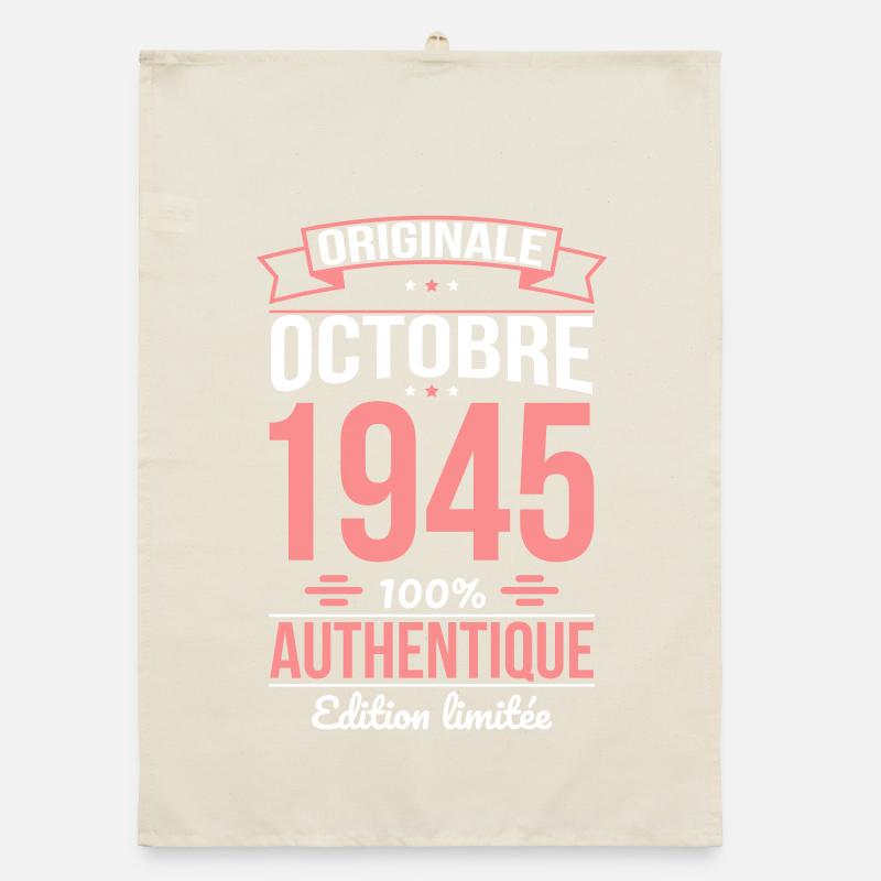 80th Birthday - Original - October 1945 Organic dish towel