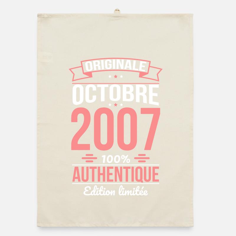 18th Birthday - Original - October 2007 Organic dish towel