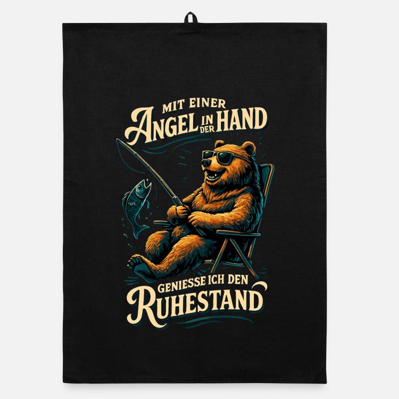 Ruhestand Rente Bär Renter Palmen Geschenk - Organic Geschirrtuch - Schwarz