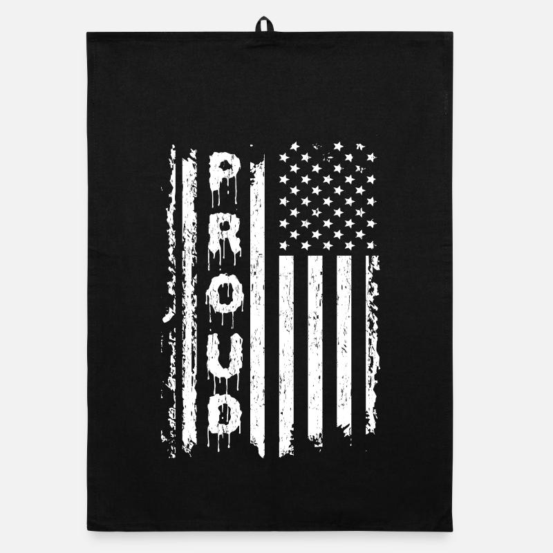 Drapeaux américains et graphiques de texte Torchon bio