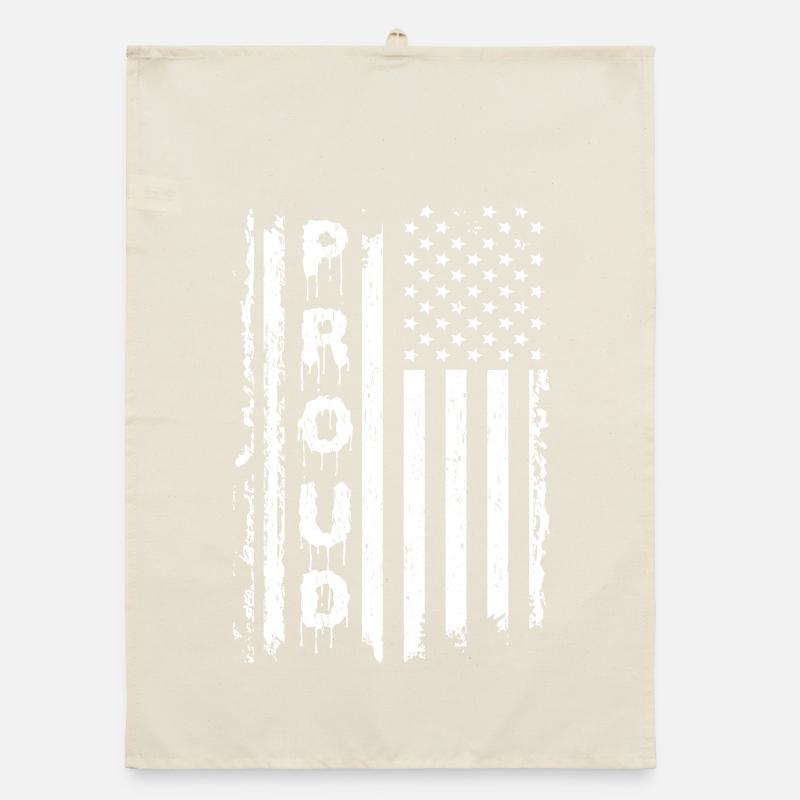 American Flags and Text Graphics Organic dish towel