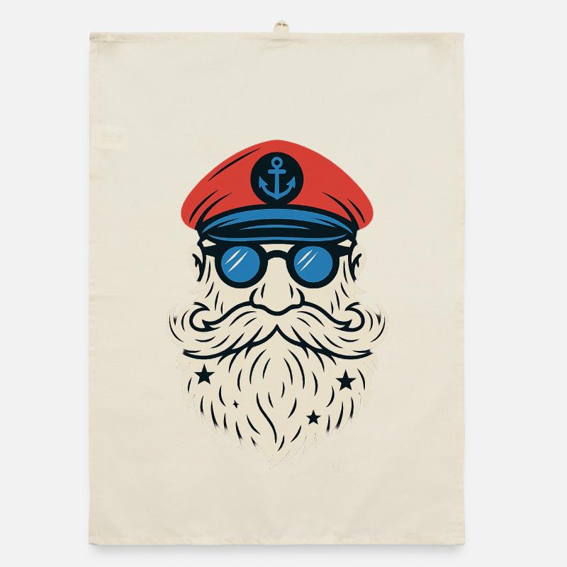 Hipster rocker beard motorcycle skull gift Organic dish towel