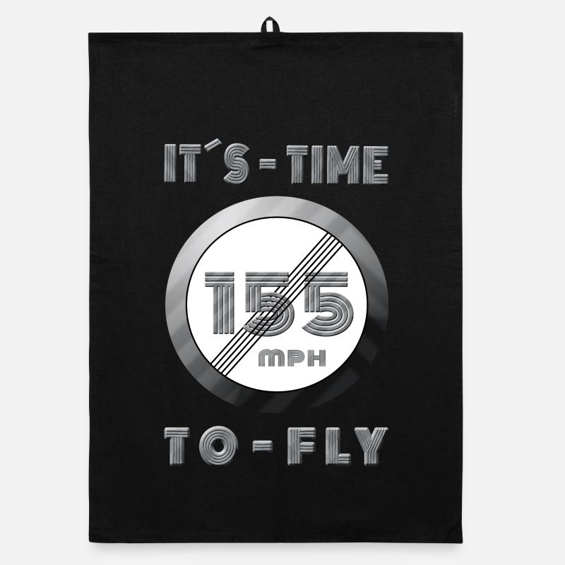 Zeit läuft 155 mph Retro Design Organic Geschirrtuch