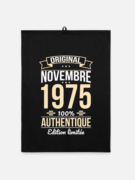 50th Anniversary - Original - November 1975 - Organic dish towel - black - Front