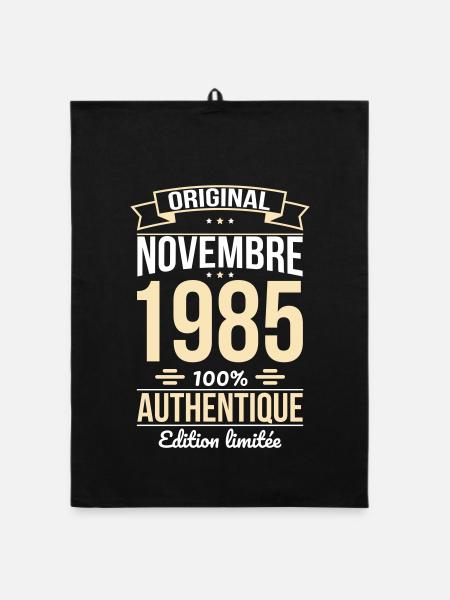 40th Anniversary - Original - November 1985 - Organic dish towel - black - Front