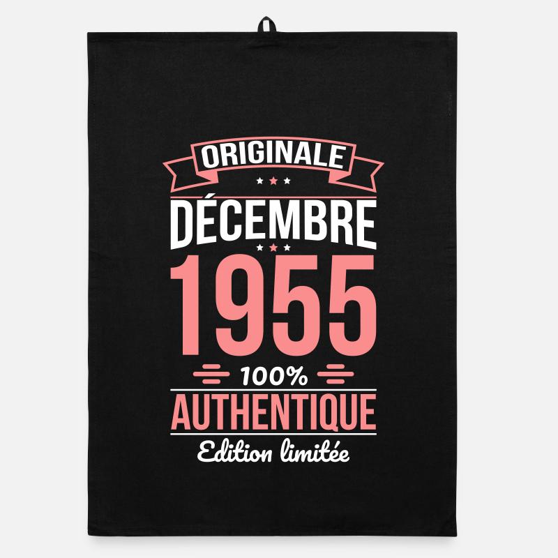 Anniversaire 70 ans - Originale - Décembre 1955 Torchon bio