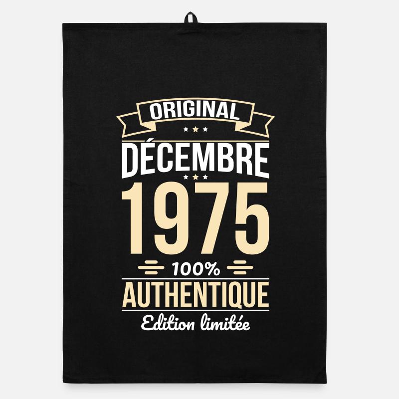 Anniversaire 50 ans - Original - Décembre 1975 - Torchon bio - noir