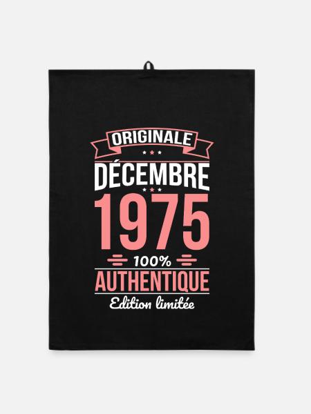 50th Anniversary - Original - December 1975 - Organic dish towel - black - Front
