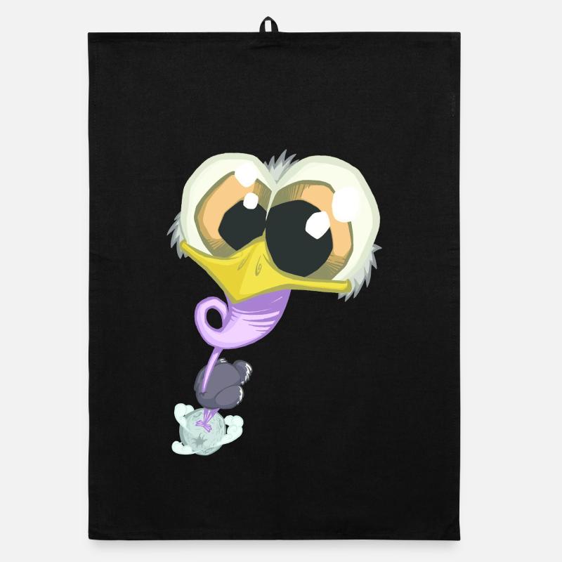 Space Ostrich Organic dish towel