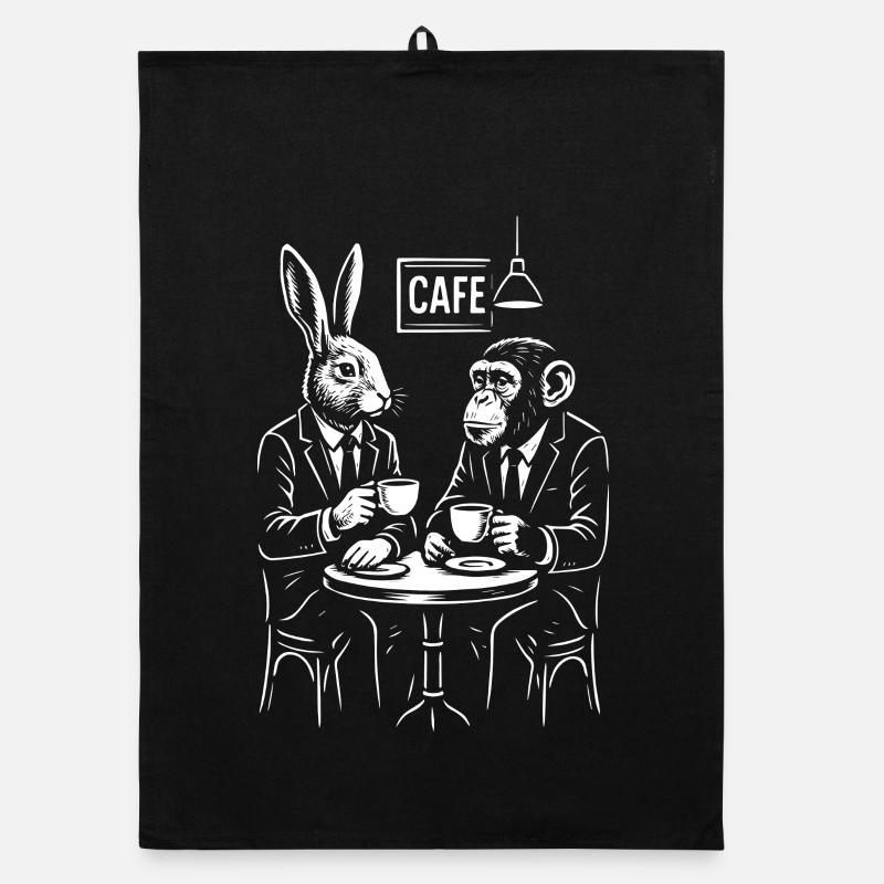 Portrait du lapin et du singe du café Torchon bio