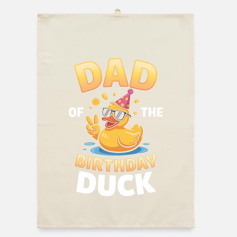 Birthday Duck Dad Tee Organic dish towel