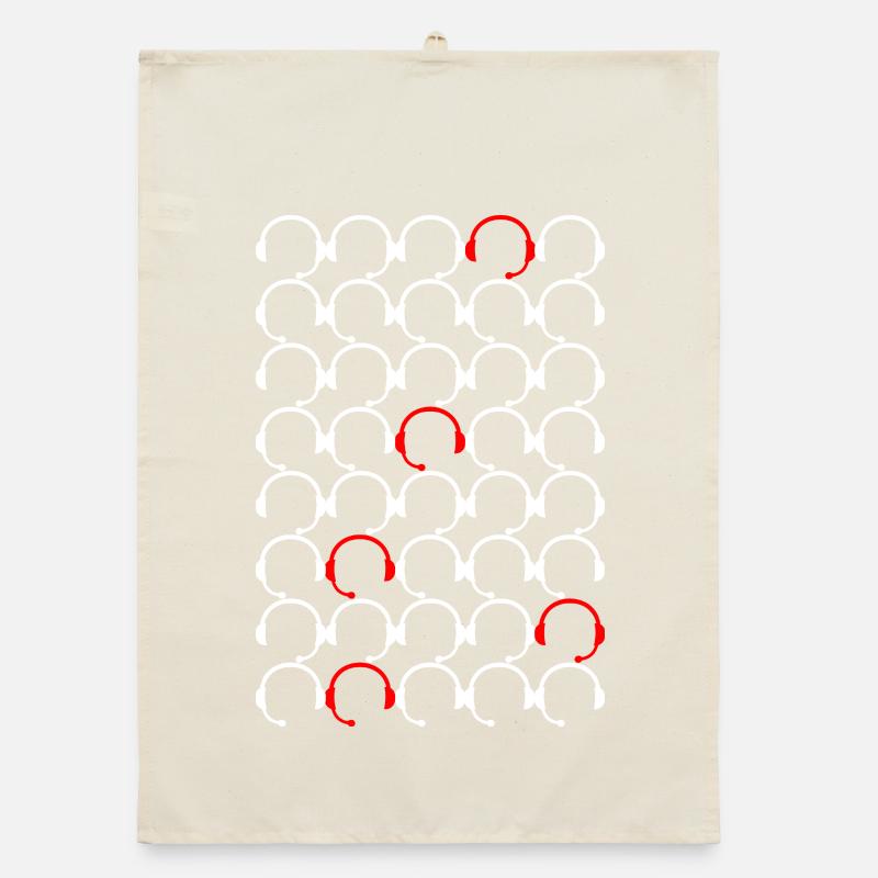 Headset Muster mit Roten Akzenten Organic Geschirrtuch