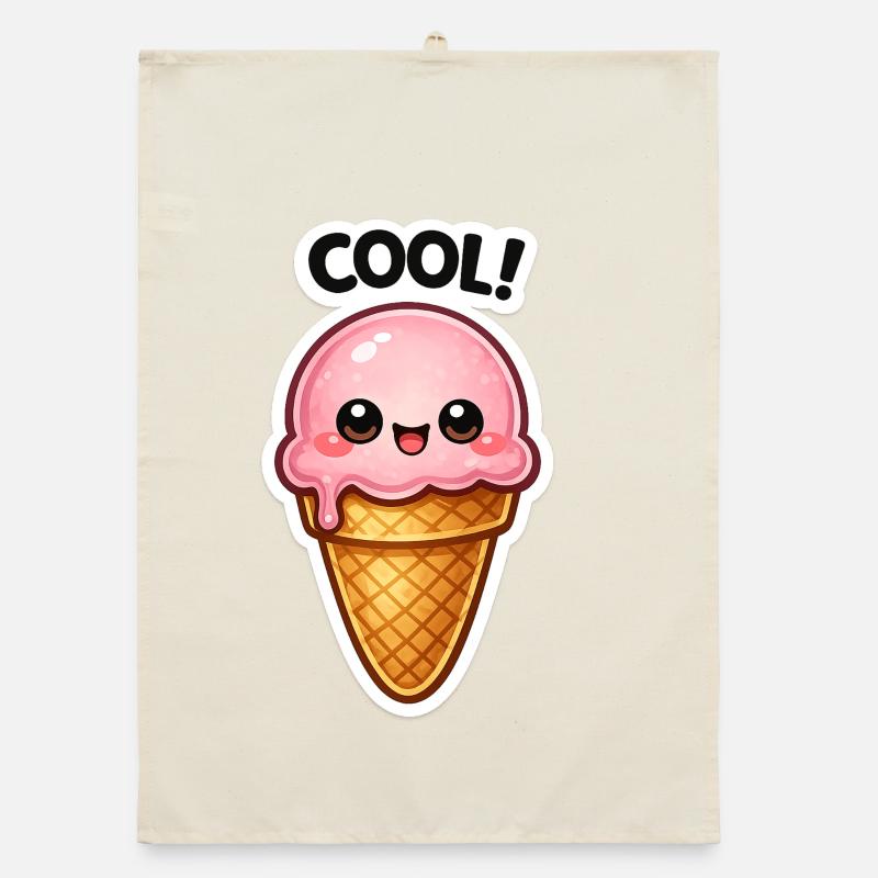 Kawaii Eiscreme Sticker Organic dish towel