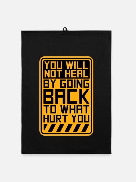 You Will Not Heal Heilung Schmerz Loslassen Neu - Organic Geschirrtuch - Schwarz - Vorne