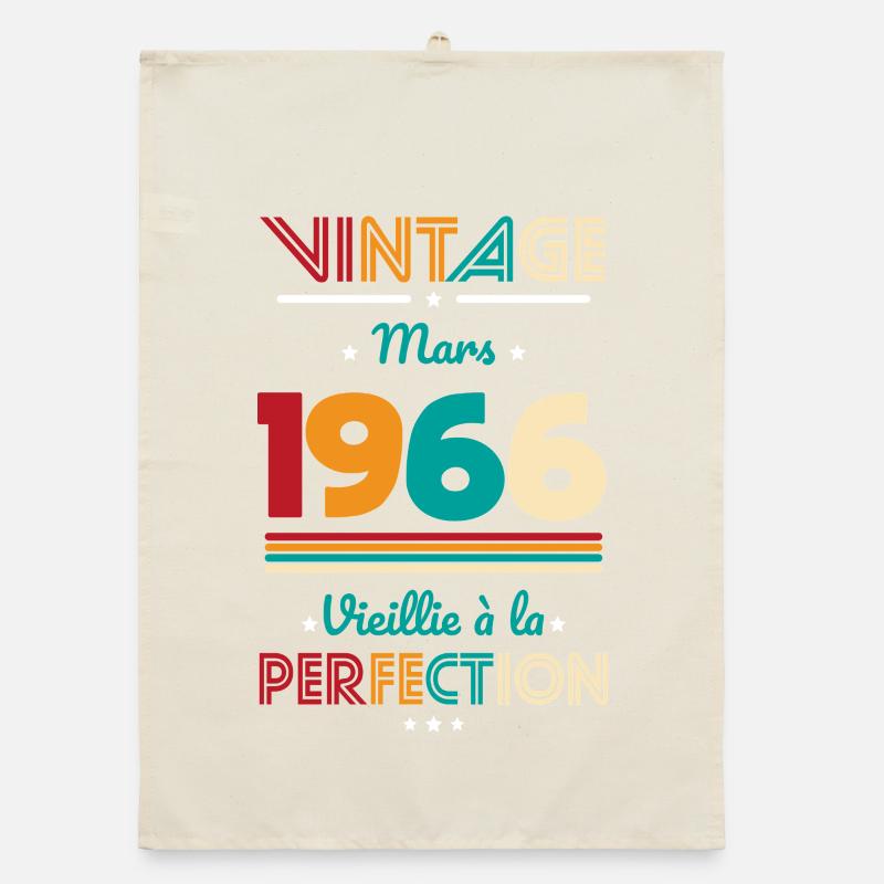 Anniversaire 60 ans - Vintage - Mars 1966 Torchon bio