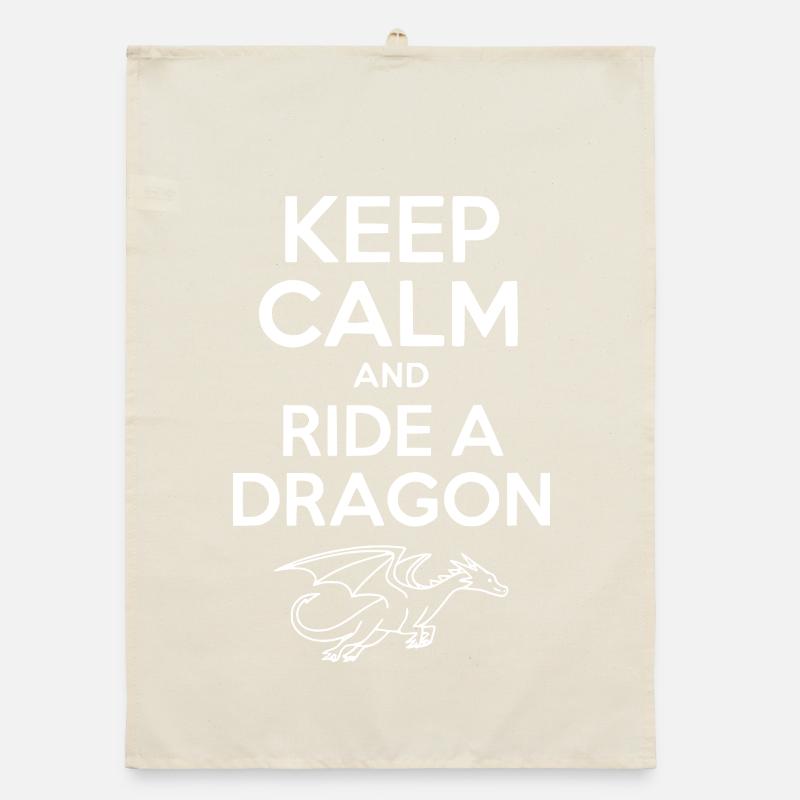 Keep Calm and Ride a Dragon Organic dish towel