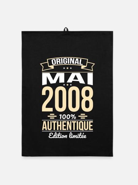 Anniversaire 18 ans - Original - Mai 2008 - Torchon bio - noir - Devant