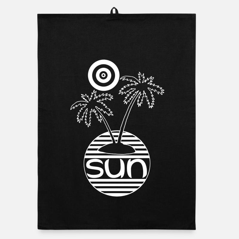 Le paradis au soleil (blanc) Torchon bio