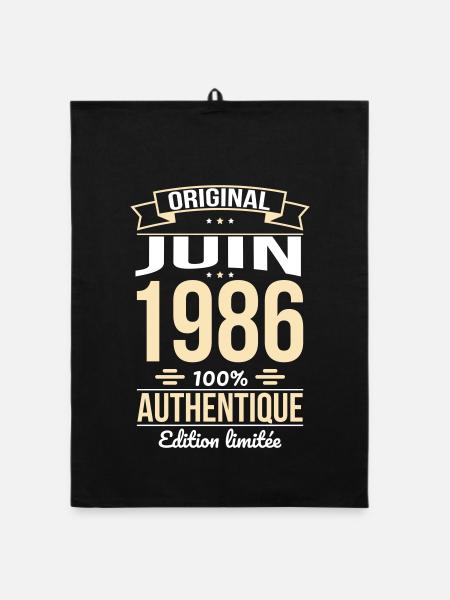 Anniversaire 40 ans - Original - Juin 1986 - Torchon bio - noir - Devant